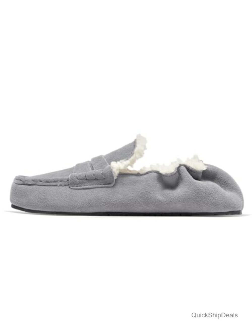 Wool Lined Suede Mocc Shearling Loafers Women